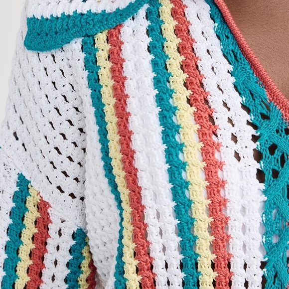 Solid & Striped The Lola Pullover Crochet Long Sleeved Split Cuffs NWT Small - Picture 5 of 13